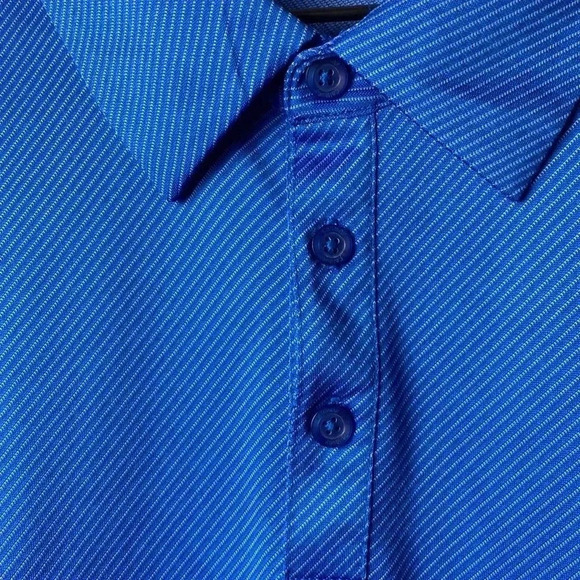 MENS CALLAWAY GOLF POLO SHIRT  SIZE XLT(Tall)  BLUE WITH SUBTLE DIAGONAL STRIPES - Picture 4 of 10